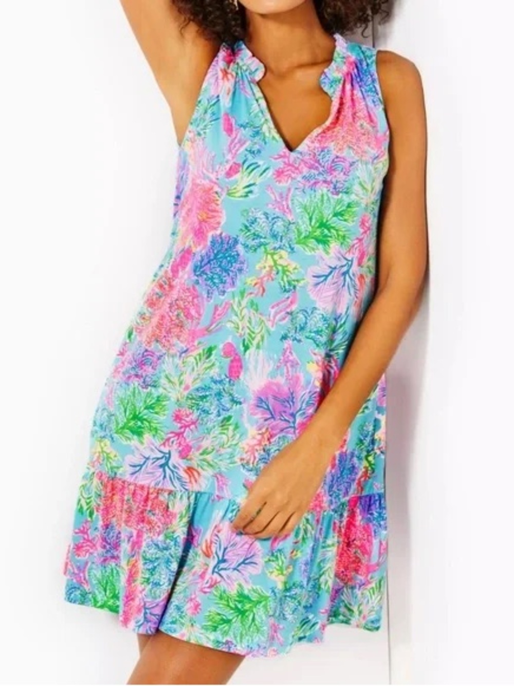 NWT Lilly Pulitzer Malone Dress, Celestial Blue Cay To My‎ Heart, Size XL